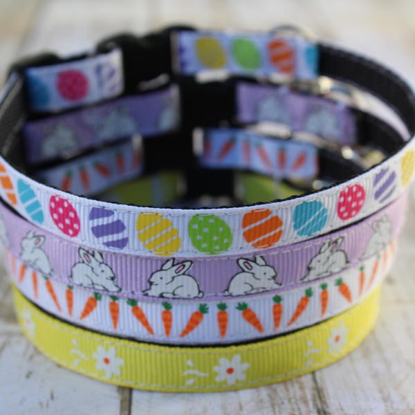 Easter Cat Collars - Spring Cat collar - XS Easter Dog Collar - Bunny Cat Collar - Kitten collar - Daisy Cat Collar - Easter Egg Collar