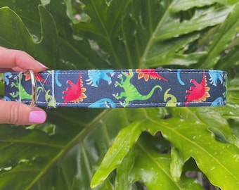 Dinosauriehundhalsband - Personligt hundhalsband - Monogramhalsband - Namnhalsband - Hanhundhalsband