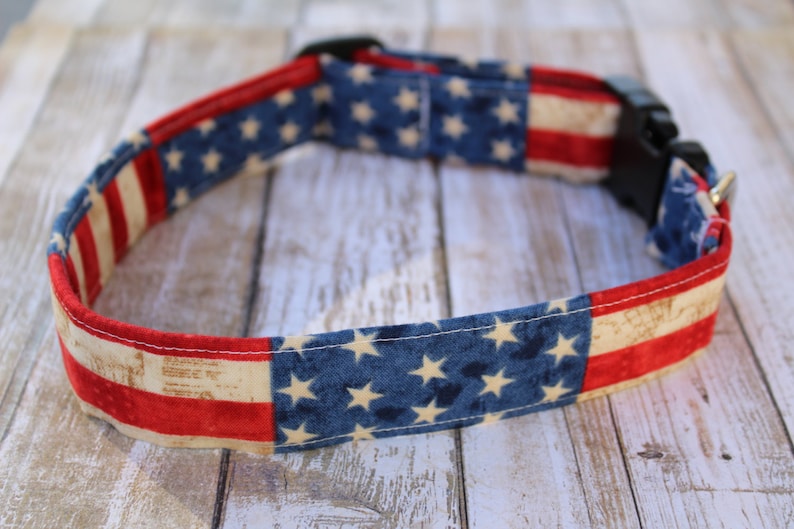 American Flag Dog Collar Rugged Flag Dog Collar Patriotic Etsy
