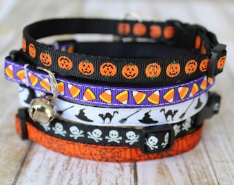 Halloween Cat Collars XS Halloween Dog Collar Halloween Cat Harness Kitten collar Candy Corn Cat Collar Candy Corn XS Dog Collar