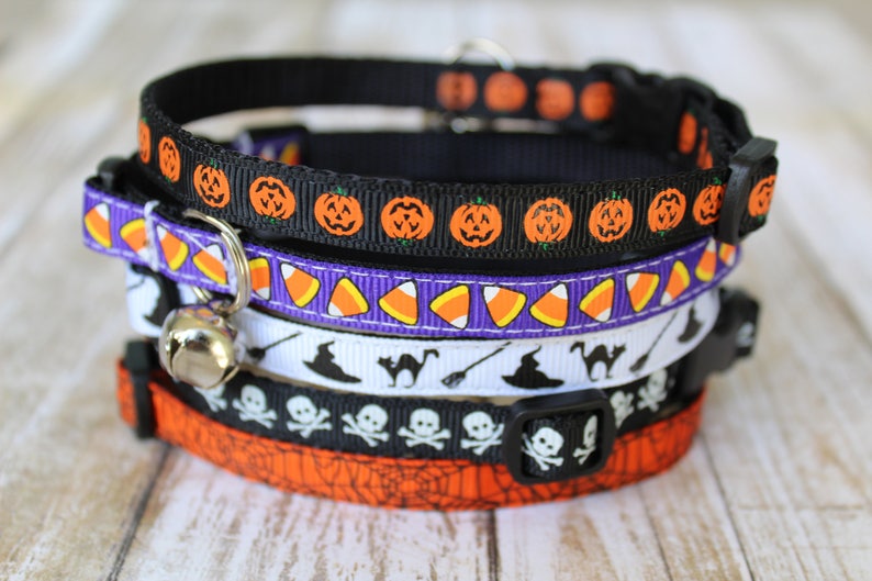 Halloween Cat Collars XS Halloween Dog Collar Halloween Etsy