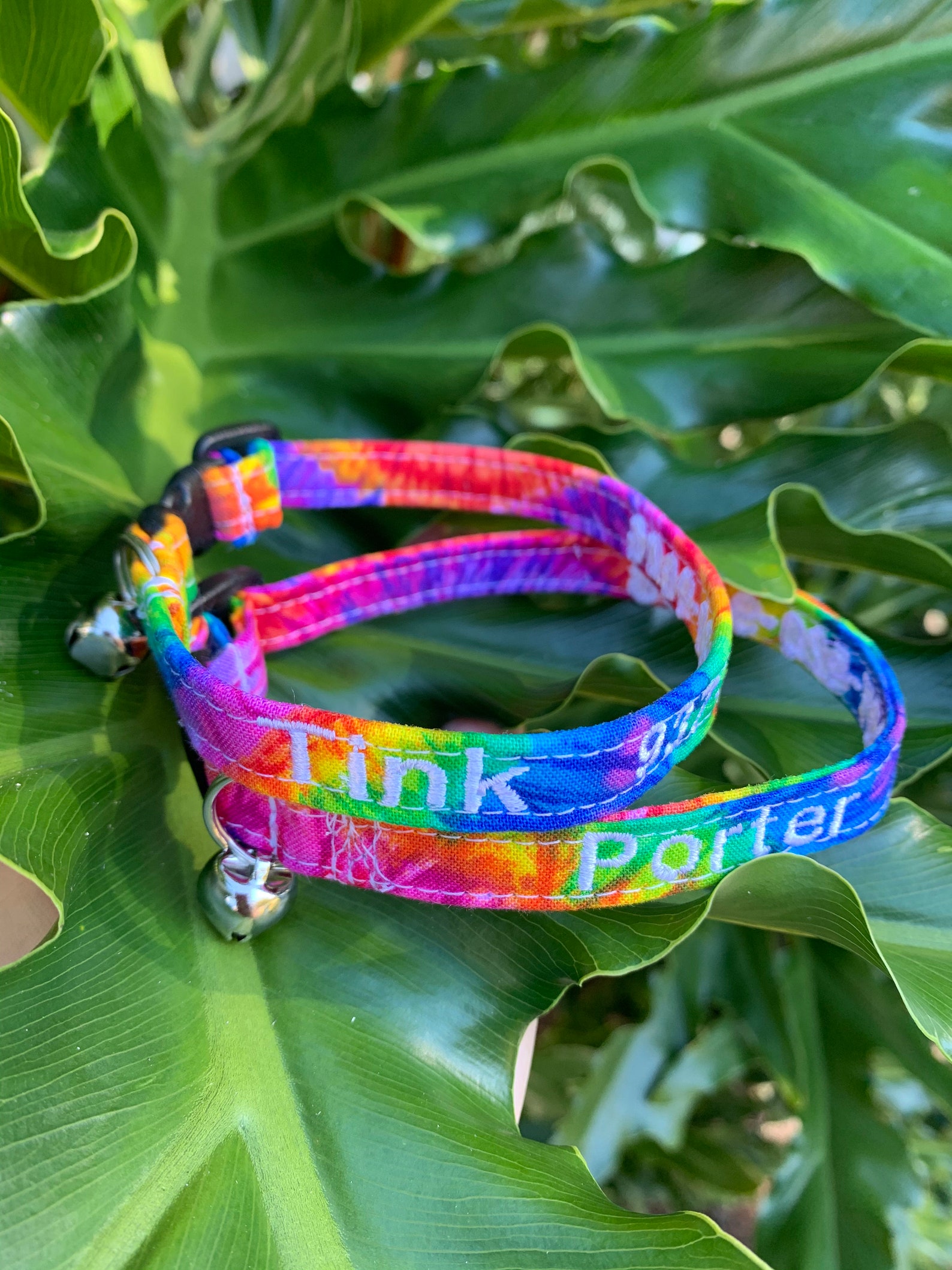 Tie Dye Cat Collar 70s Cat Collar Tie Dye XS Dog Collar Etsy