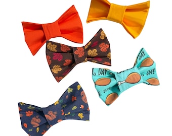 Thanksgiving Dog Bow Ties Fall Dog Collar Bow Ties Holiday Dog Bows