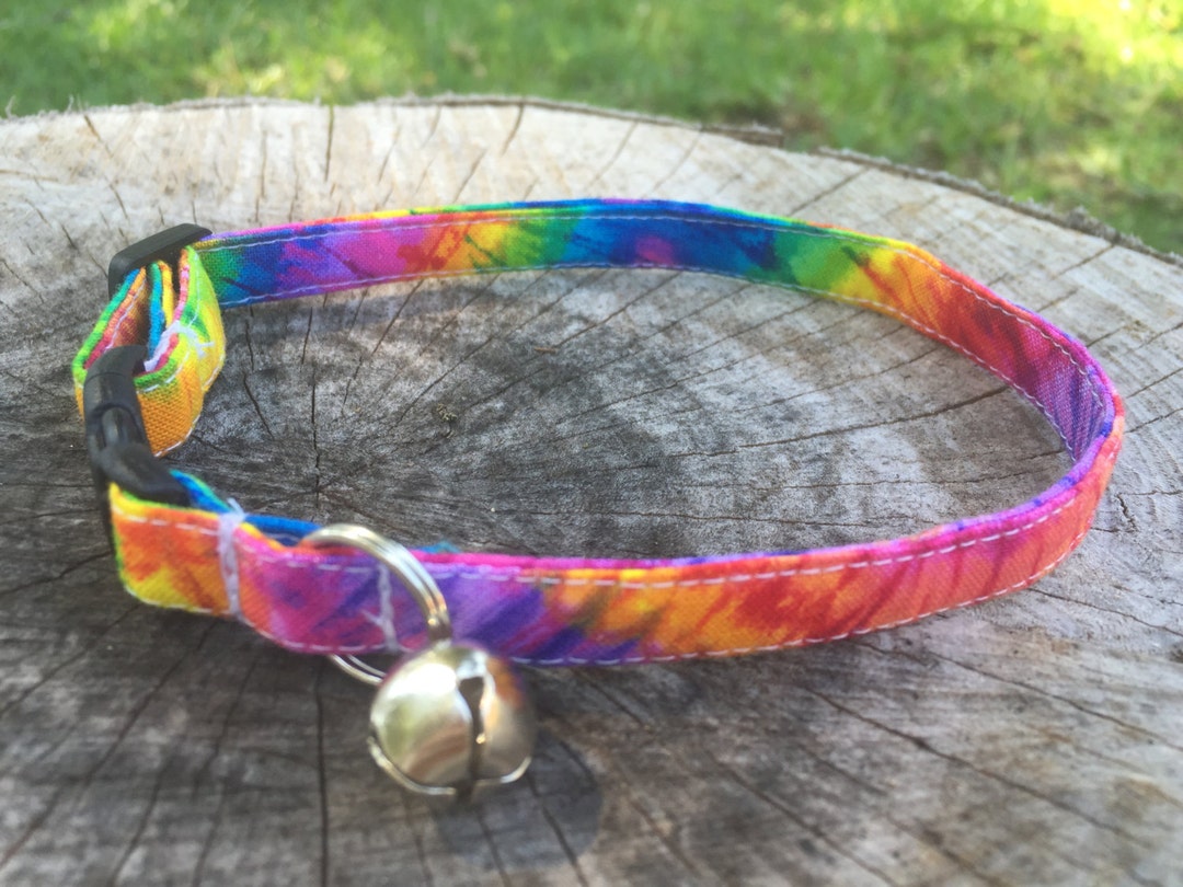 Tie Dye Cat Collar 70s Cat Collar Tie Dye XS Dog Collar Etsy