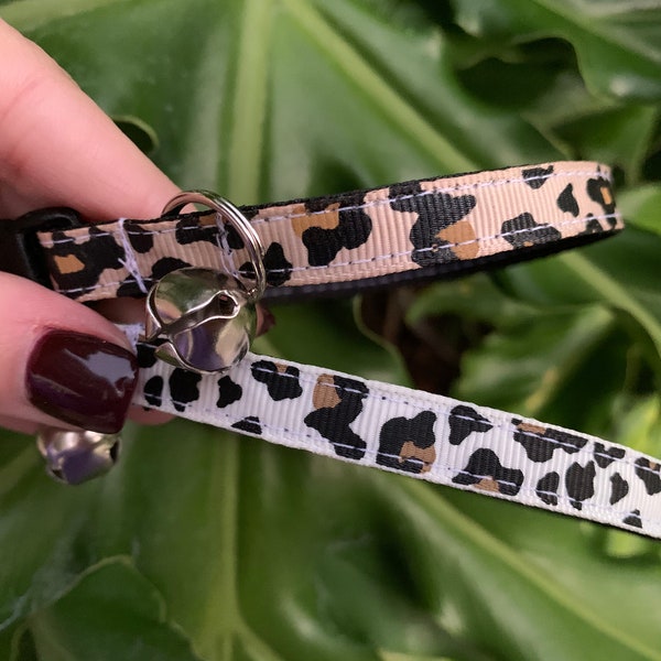 Leopard Print Cat Collar - Jaguar Print Cat Collar - Animal Print Cat Collar - Cheetah Print Cat Collar - Kitten Collar