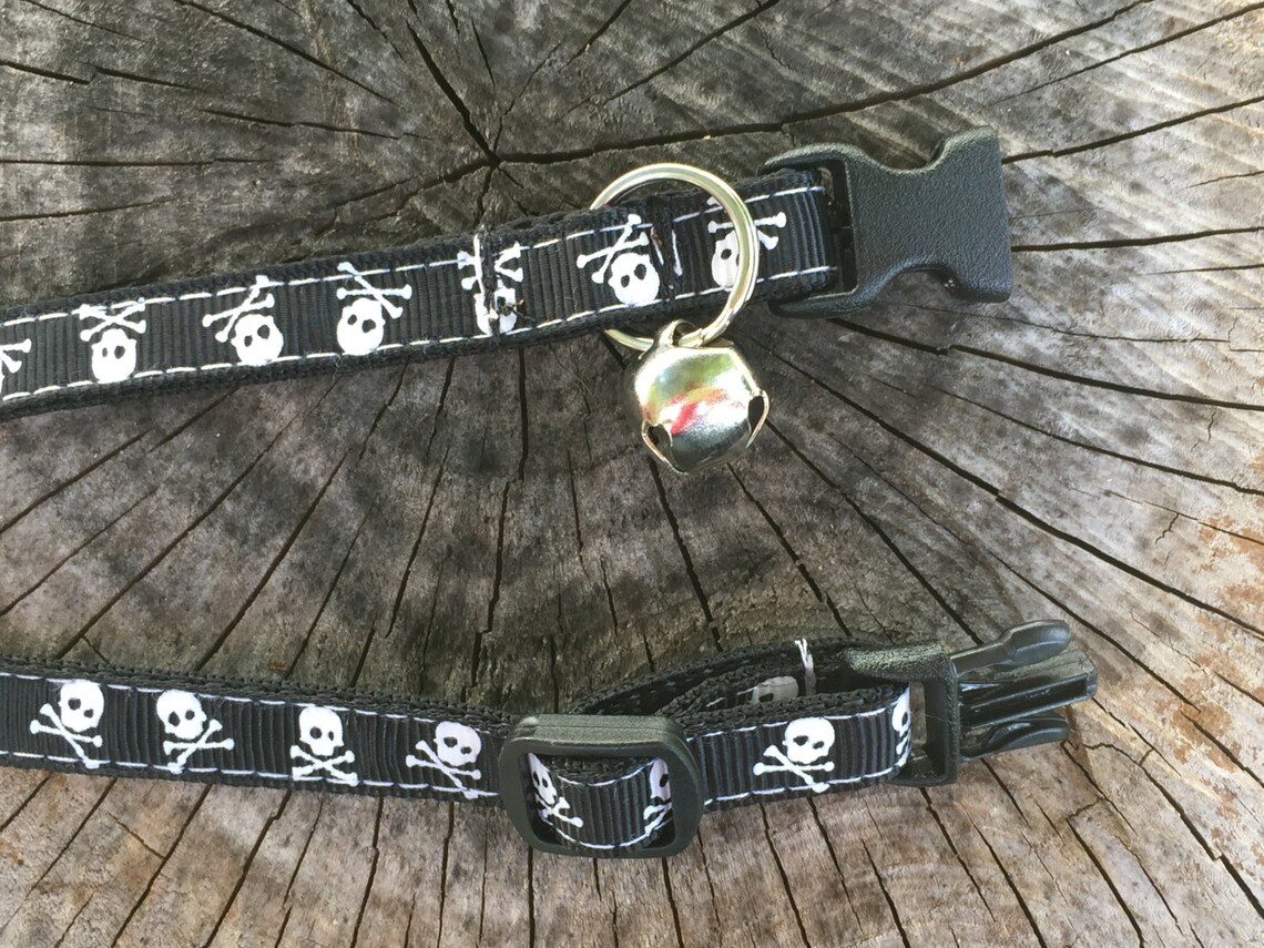 Skull Cat Collars Nautical Cat Collar Skull Cat Harness Etsy