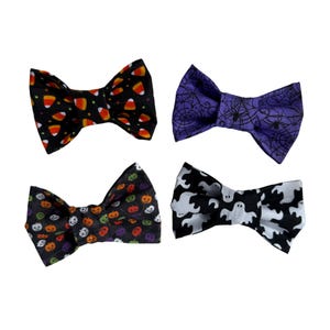 Halloween Dog Bow Ties  Pumpkin Dog Collar Bow Ties Holiday Dog Bows Ghost Dog Bow