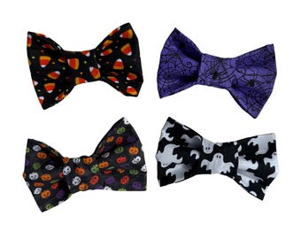 Halloween Dog Bow Ties  Pumpkin Dog Collar Bow Ties Holiday Dog Bows Ghost Dog Bow