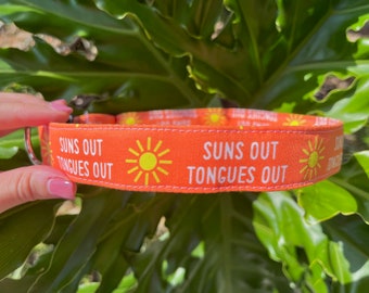 Summer Dog Collar - Funny Dog Collar - Personalized Dog Collar - Beach Dog Collar - Vacation Dog Collar - Nautical Dog Collar