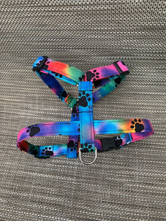 Tie Dye Dog Harness - Personalized Dog Harness - Unisex Dog Harness - Monogrammed Harness - Cute Dog Harness - Adjustable Dog Harness