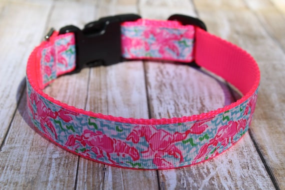 Lobster Dog Collar - Personalize collar - Beach Dog Collar - Cute Dog Collar - Preppy Dog Collar - Girl Dog Collar - Dog Name Collar