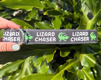 Lizard Dog Collar - Lizard Chaser Dog Collar - Lizard Lover Collar - Reptile Dog Collar - Chameleon Dog Collar