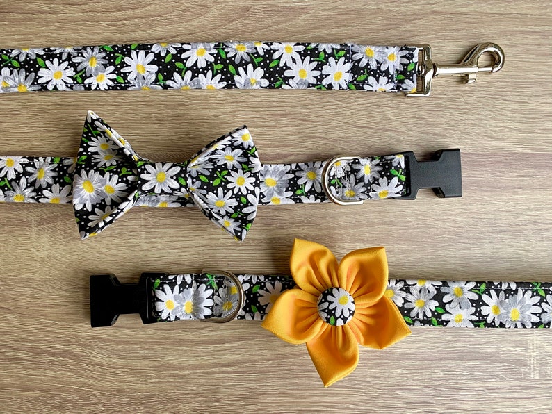 Daisy Dog Collar Embroidered Dog Collar Floral Dog Collar Etsy
