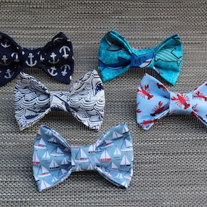 Dog Bow Ties - Summer Dog Bow Ties - Nautical Bow Ties - Preppy Pet Bowtie - Removable Dog Bow Tie