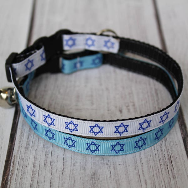 Star of David Cat Collar - Jewish Cat Collars - Jewish Cat Harness - Hanukkah Cat Collar - Star of David XS Collar - Jewish XS Dog Collar