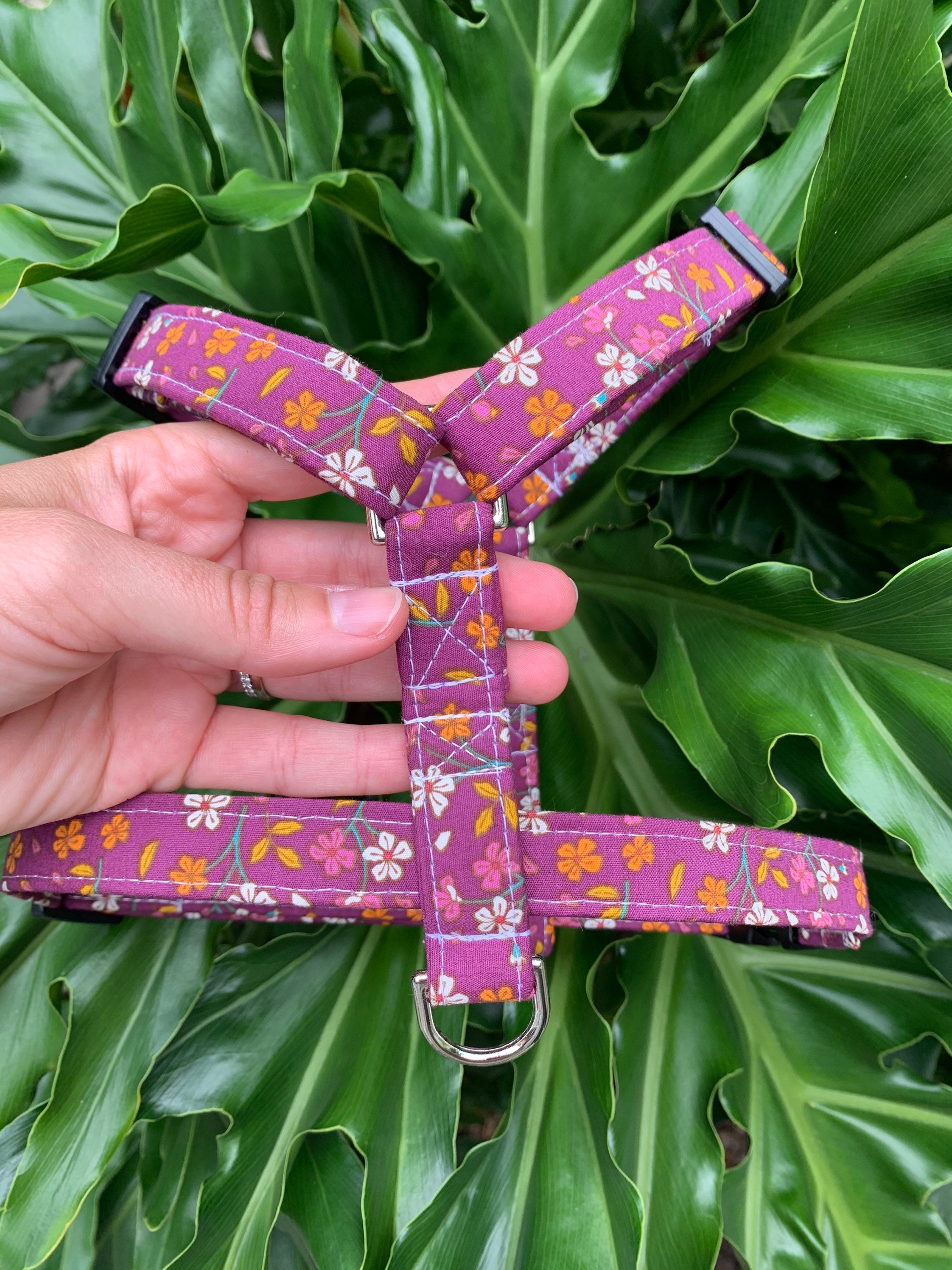 Purple Floral Dog Harness Girl Dog Harness Cute Dog Etsy