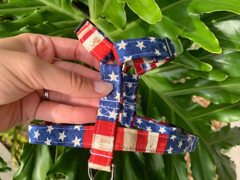 American Flag Dog Harness 4th of July Harness Personalized Dog