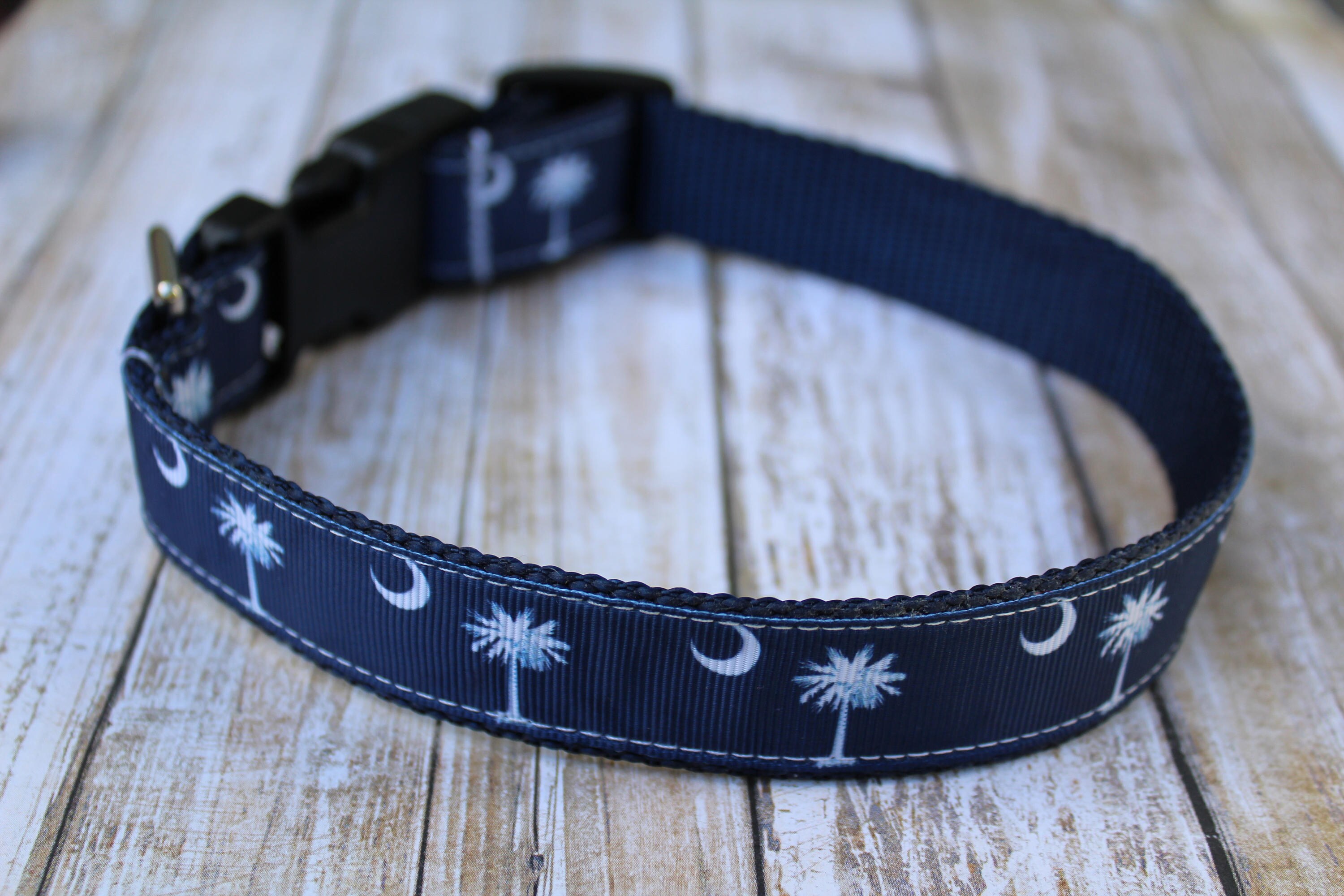 Palmetto and Crescent Moon Dog Collar South Carolina Dog Etsy