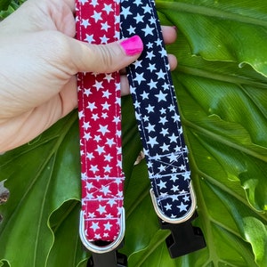 Patriotic Dog Collar - 4th of July Dog Collar - Personalized Dog Collar - Memorial Day Dog Collar - Veteran&#39;s Day Dog Collar - Star Collar