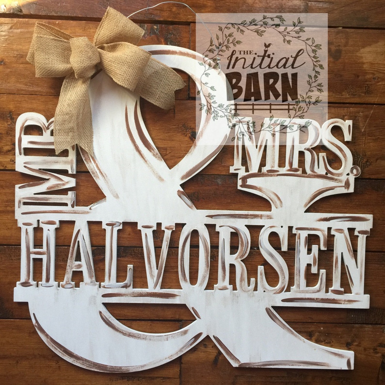 Mr. & Mrs. Door Hanger Last Name Etsy