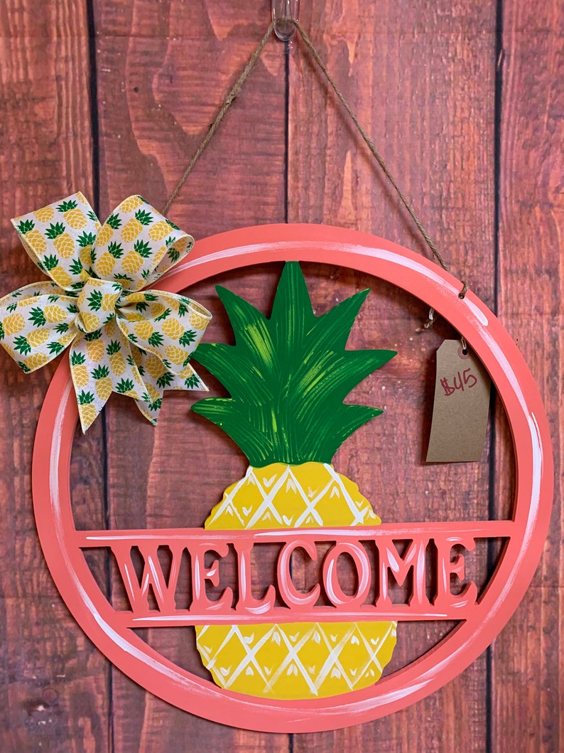 Pineapple Door Hanger Etsy