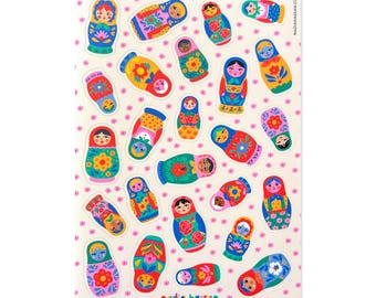 Nesting Dolls 5x7 Sticker Sheet