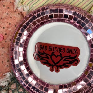 Tramp Stamp Tattoo Sticker Bad Girls Only Decal Dark Red, Hyper Sigilism Heart Gift for Best Friend