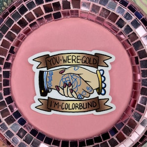 Bewegingen Kleurenblind Sticker Songtekst Citaat Decal Handdruk Tattoo Klap Cadeau voor alternatieve vriend Midwest Emo Muziekliefhebber