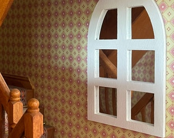 1/12 dolls house white, black, or wooden window wall or freestanding mirror