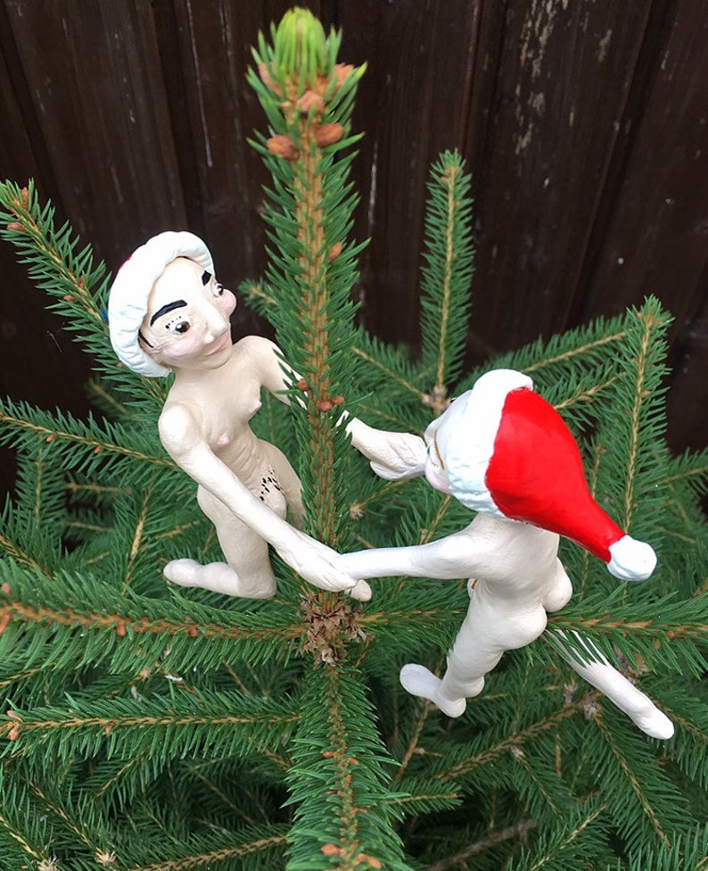 custom made tree topper Christmas Tree Fairies Mr /& Mr naked gay couple portrait Christmas tree toppers
