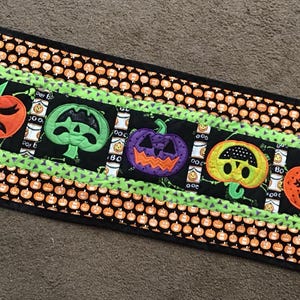 Halloween Quilted Table Runner with Spooky Pumpkins