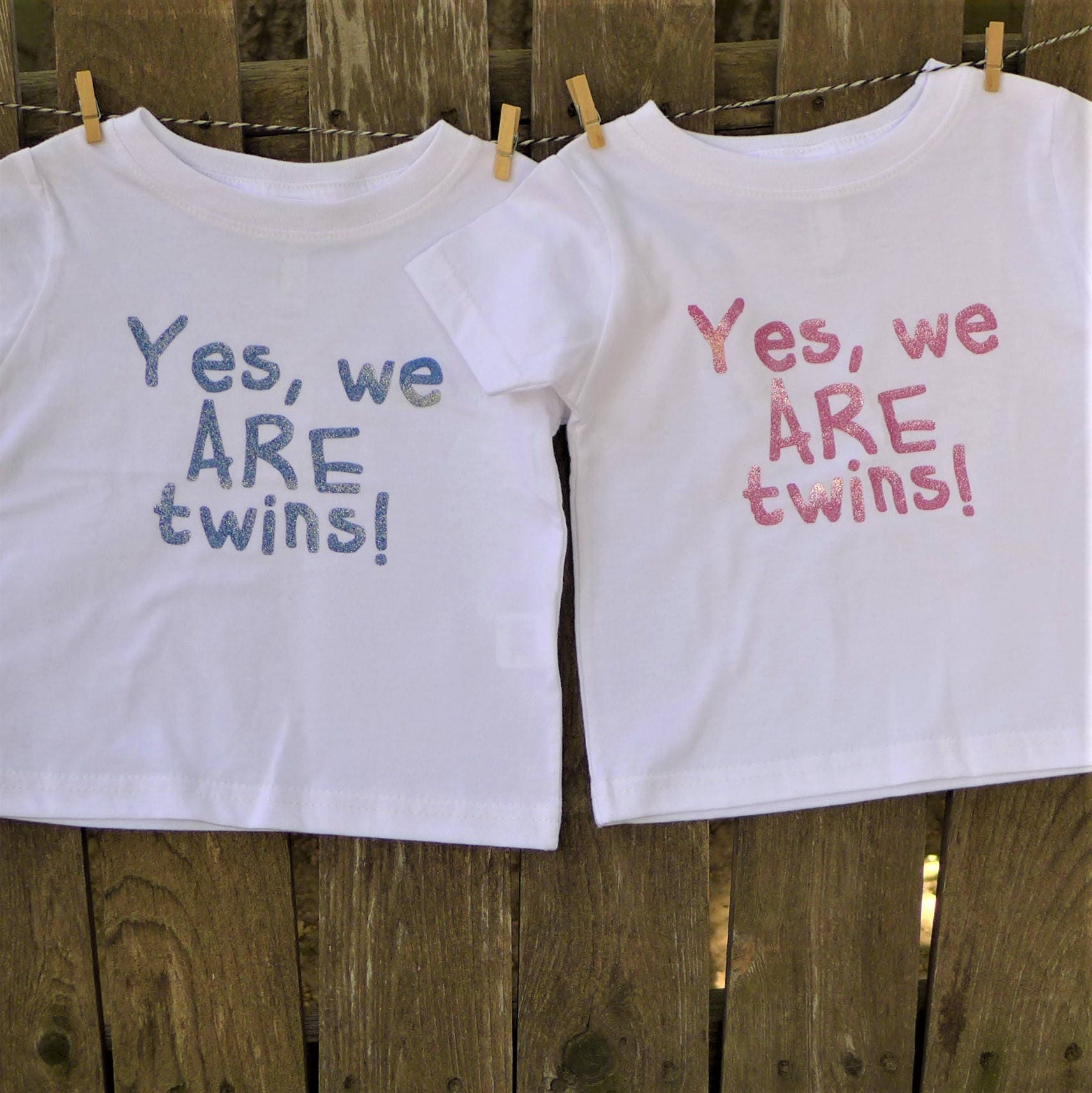 Twins shirts set of 2 for fraternal twins We are Etsy
