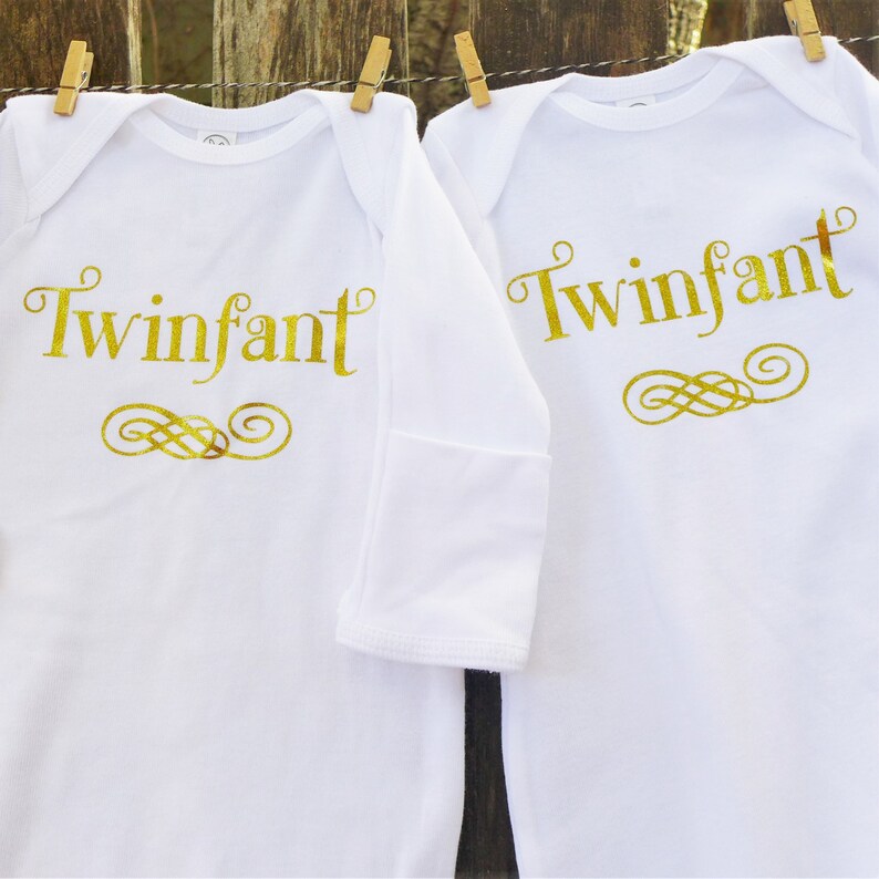 elastic-bottom layette gowns for twin baby gift or twin announcement Twin clothes Twin baby shower Comfy Baby gowns for infant twins