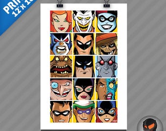 HEROES & VILLAINS (12"x18") PRINT