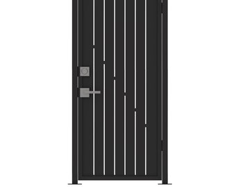 Modern Pedestrian Gate | Includes Posts, Handle, Keys