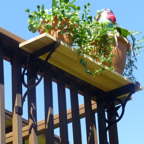 Kulshan DIY Balcony Railing Planter Box Bracket Set for Decks, Balconies, Patios and more! Two