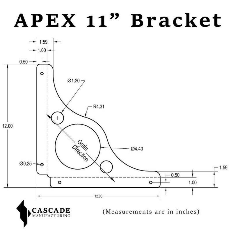 APEX 11 Matte Black Shelf Bracket for Wall Mounted Etsy