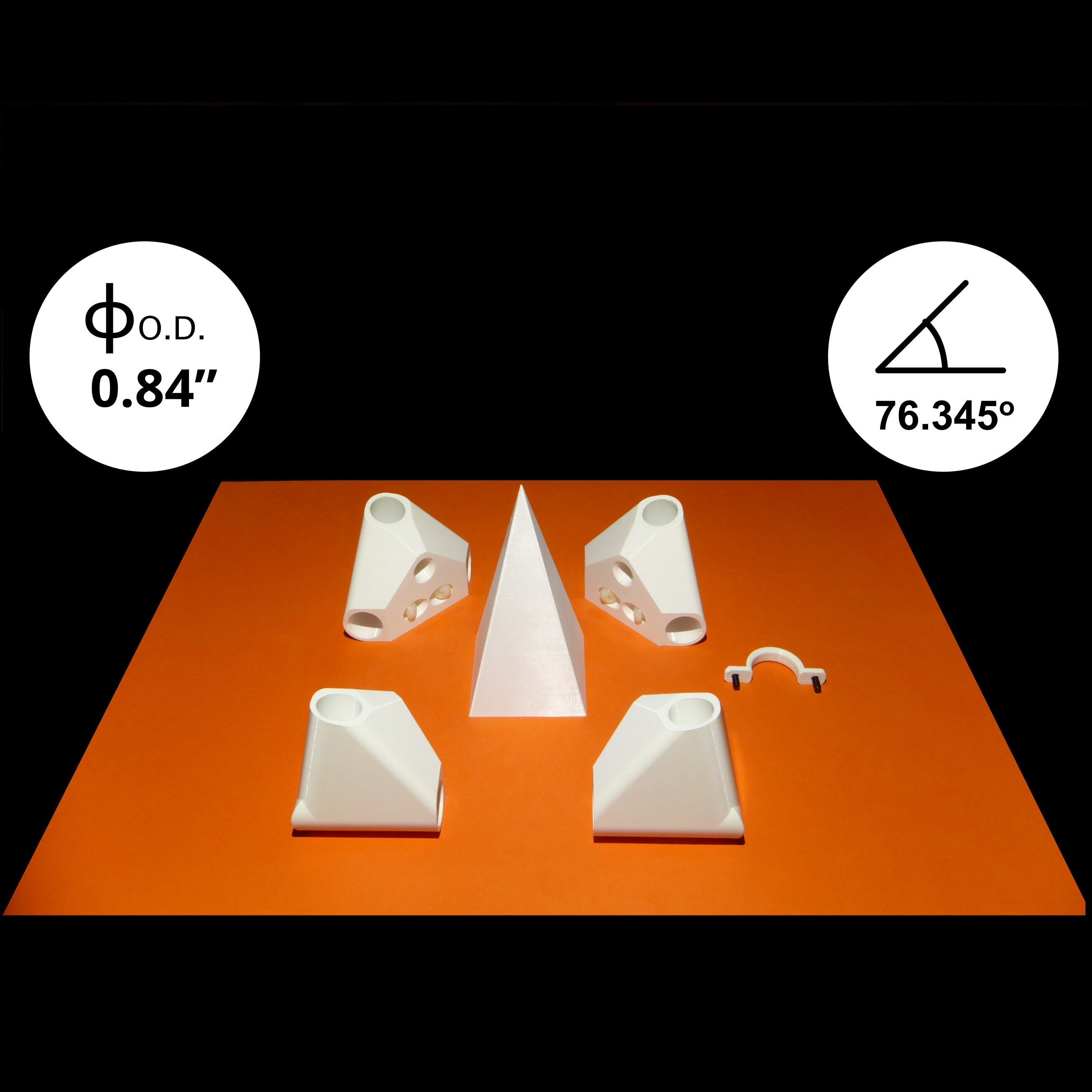 Plastic connector kit for Russian type pyramid (0.84" O.D.)