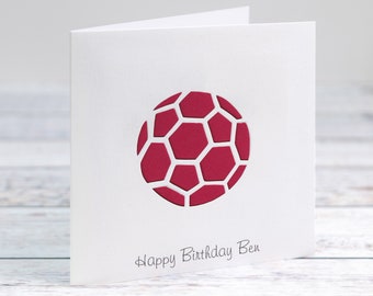 Personalised Football Papercut Card In Your Favorite Teams Colour! For- Birthday- Thank You- Man United- Chelsea- Spurs- Liverpool-Man City