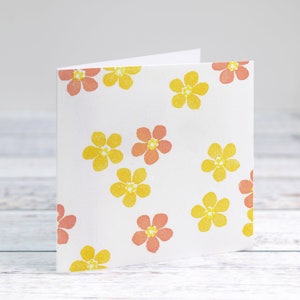 Cartão de Páscoa com flores impressas à mão Forget Me Knot - pode ser personalizado para qualquer ocasião, aniversário de primavera - obrigado - fique bem em breve