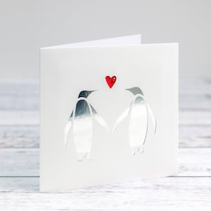 Tarjetas de aniversario de bodas de oro y plata, pareja de animales (perros, gatos, pingüinos, pájaros del amor, elefantes, conejos) personalizables