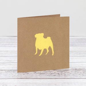 Gepersonaliseerde Pug Dog Papercut Card- Blank Inside en geschikt voor elke gelegenheid- Meer Dog Breed Kaarten beschikbaar op HKdesign8