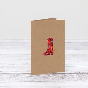 Cowboy or Cowgirl Boots Papercut Greeting Card For Wild West Lovers- Thanksgiving Card- Cowboy Party Invitation- Wild West Card.