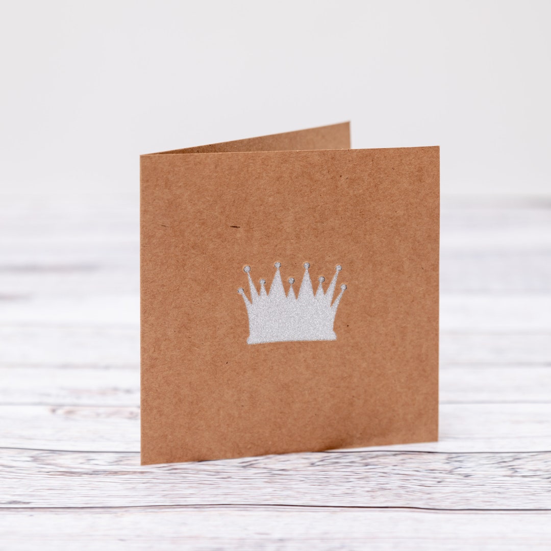 Handmade Princess Tiara Silver Glitter Papercut Birthday Card. Party ...
