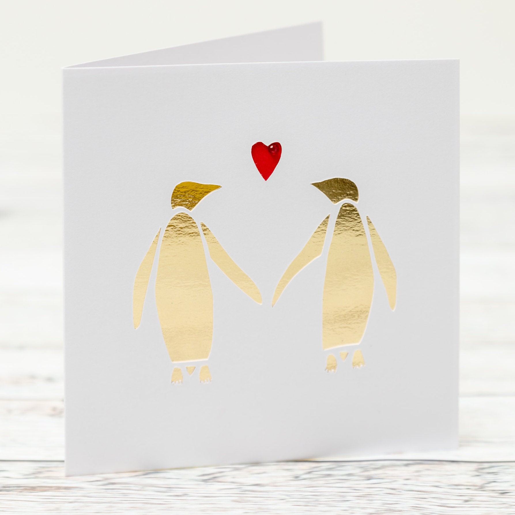 Personalized Silver Penguin Couple Card – Anniversary, Wedding ...