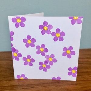 Forget Me Knot Flower Notelet Cards (pack of 3 Linocut Cards) for Thank ...