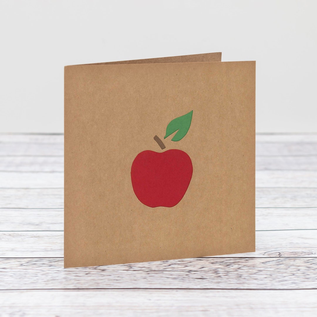 Red Apple for the Teacher Thank You Card- Teacher Appreciation Card ...