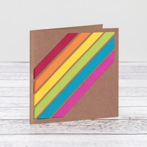 Rainbow Papercut Card- Thank You- NHS- Pride- Missing You x- Free Personalisation- Positive Rainbow Card- More Happy Designs bij HKdesign8