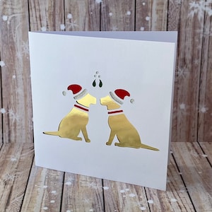 Hondenpaar kerstkaart voor vrouw-man-vriend-vriendin-verloving-huwelijksverjaardag-gratis personalisatie-door HKdesign8