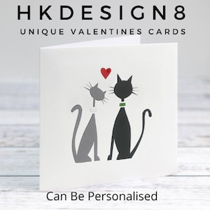 Cartes de Saint-Valentin Couples d'animaux amoureux, oiseaux d'amour, pingouins, chiens, chats, éléphants, lapins, homards, à personnaliser sur le devant et à l'intérieur